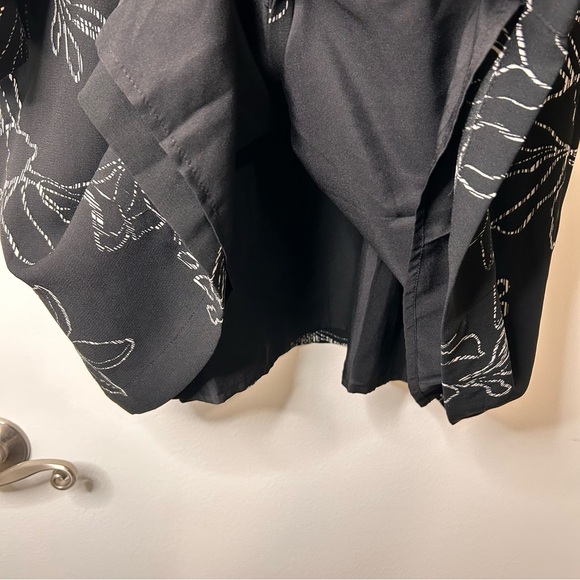Apt. 9 Black & White Floral Pattern Button-Down Dress - Size XL - Picture 8 of 16